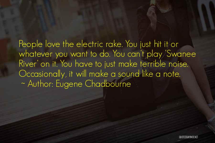 Eugene Chadbourne Quotes: People Love The Electric Rake. You Just Hit It Or Whatever You Want To Do. You Can't Play 'swanee River'