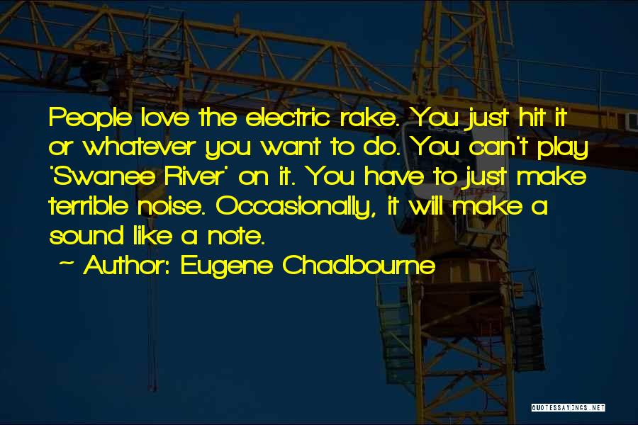 Eugene Chadbourne Quotes: People Love The Electric Rake. You Just Hit It Or Whatever You Want To Do. You Can't Play 'swanee River'