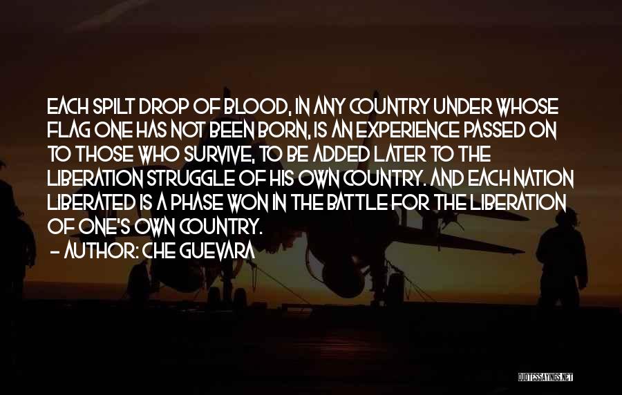 Che Guevara Quotes: Each Spilt Drop Of Blood, In Any Country Under Whose Flag One Has Not Been Born, Is An Experience Passed