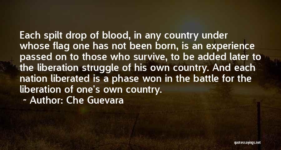 Che Guevara Quotes: Each Spilt Drop Of Blood, In Any Country Under Whose Flag One Has Not Been Born, Is An Experience Passed