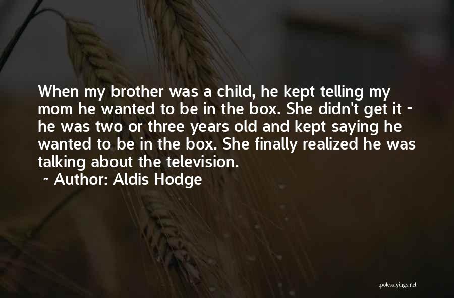 Aldis Hodge Quotes: When My Brother Was A Child, He Kept Telling My Mom He Wanted To Be In The Box. She Didn't