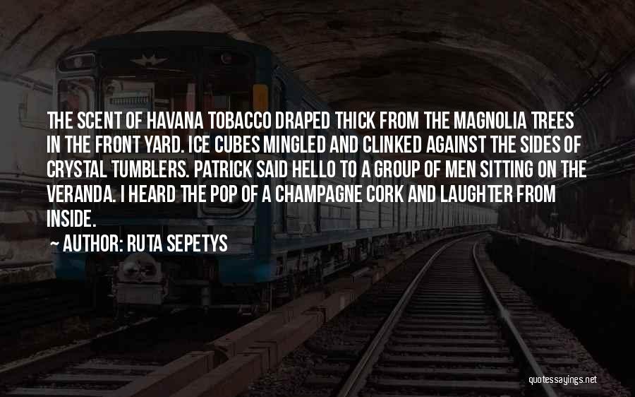 Ruta Sepetys Quotes: The Scent Of Havana Tobacco Draped Thick From The Magnolia Trees In The Front Yard. Ice Cubes Mingled And Clinked