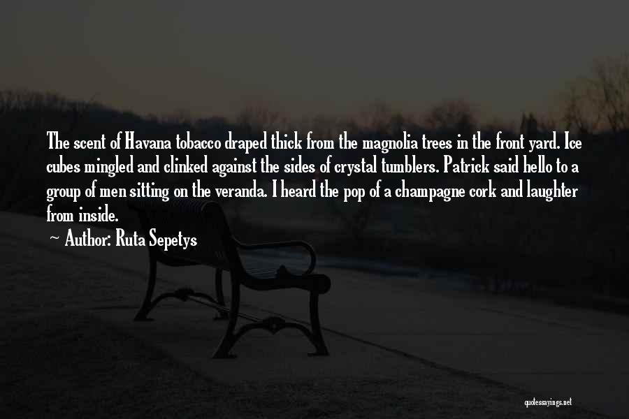 Ruta Sepetys Quotes: The Scent Of Havana Tobacco Draped Thick From The Magnolia Trees In The Front Yard. Ice Cubes Mingled And Clinked