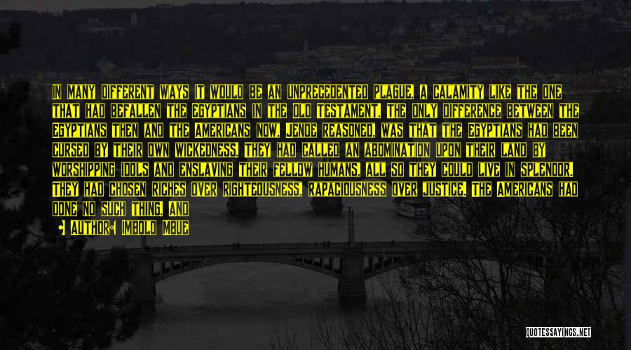 Imbolo Mbue Quotes: In Many Different Ways It Would Be An Unprecedented Plague, A Calamity Like The One That Had Befallen The Egyptians