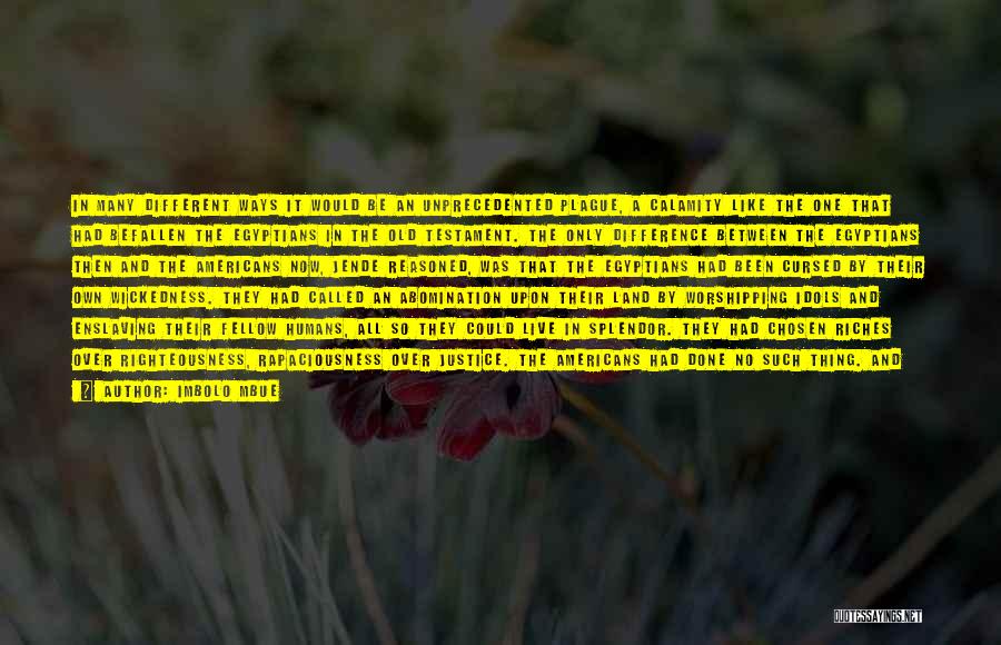 Imbolo Mbue Quotes: In Many Different Ways It Would Be An Unprecedented Plague, A Calamity Like The One That Had Befallen The Egyptians