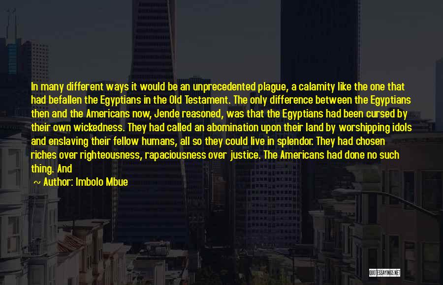 Imbolo Mbue Quotes: In Many Different Ways It Would Be An Unprecedented Plague, A Calamity Like The One That Had Befallen The Egyptians