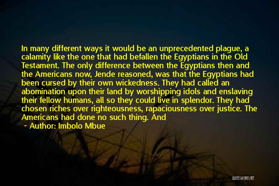 Imbolo Mbue Quotes: In Many Different Ways It Would Be An Unprecedented Plague, A Calamity Like The One That Had Befallen The Egyptians