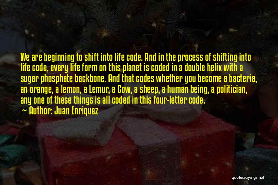 Juan Enriquez Quotes: We Are Beginning To Shift Into Life Code. And In The Process Of Shifting Into Life Code, Every Life Form