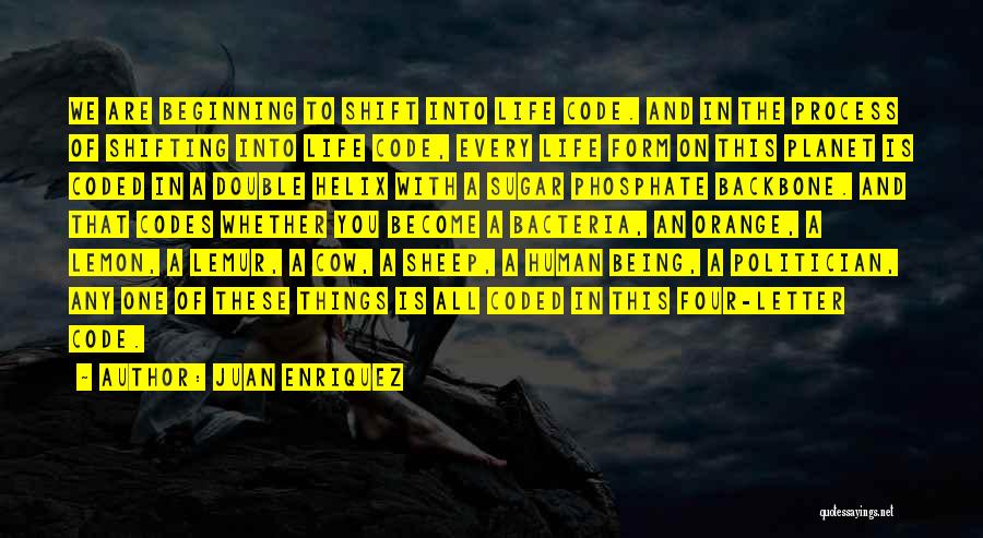 Juan Enriquez Quotes: We Are Beginning To Shift Into Life Code. And In The Process Of Shifting Into Life Code, Every Life Form