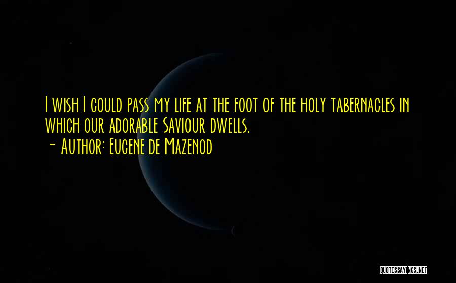 Eugene De Mazenod Quotes: I Wish I Could Pass My Life At The Foot Of The Holy Tabernacles In Which Our Adorable Saviour Dwells.