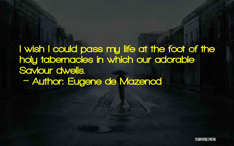 Eugene De Mazenod Quotes: I Wish I Could Pass My Life At The Foot Of The Holy Tabernacles In Which Our Adorable Saviour Dwells.