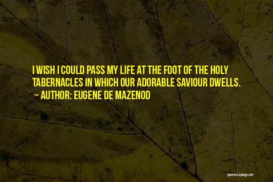 Eugene De Mazenod Quotes: I Wish I Could Pass My Life At The Foot Of The Holy Tabernacles In Which Our Adorable Saviour Dwells.