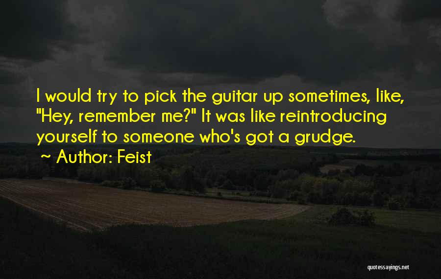 Feist Quotes: I Would Try To Pick The Guitar Up Sometimes, Like, Hey, Remember Me? It Was Like Reintroducing Yourself To Someone