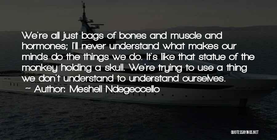 Meshell Ndegeocello Quotes: We're All Just Bags Of Bones And Muscle And Hormones; I'll Never Understand What Makes Our Minds Do The Things