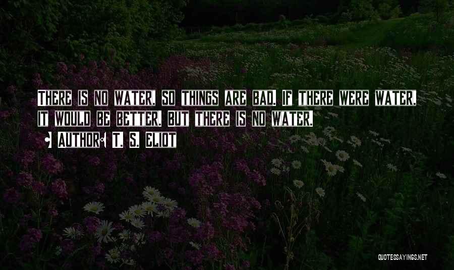 T. S. Eliot Quotes: There Is No Water, So Things Are Bad. If There Were Water, It Would Be Better. But There Is No