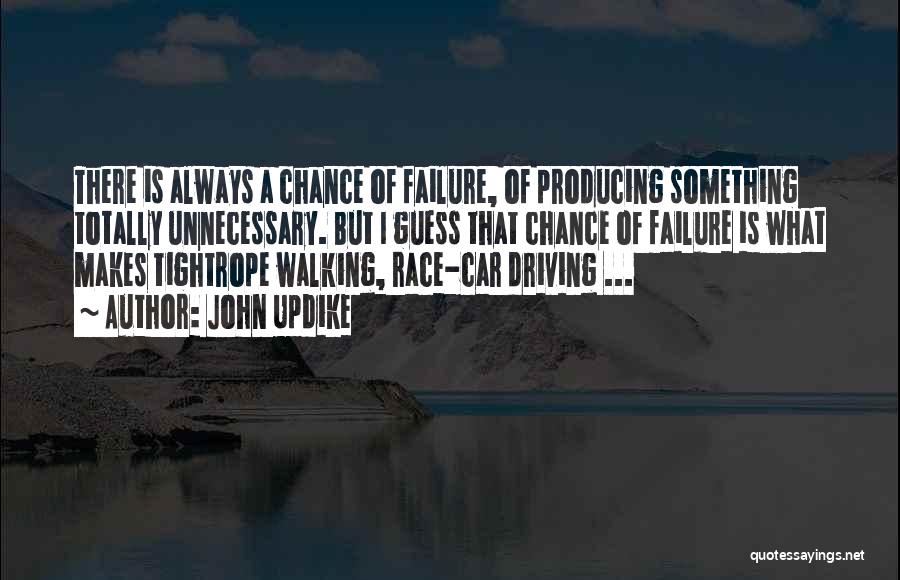 John Updike Quotes: There Is Always A Chance Of Failure, Of Producing Something Totally Unnecessary. But I Guess That Chance Of Failure Is