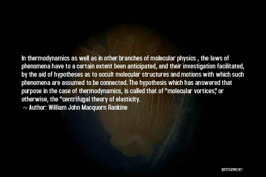 William John Macquorn Rankine Quotes: In Thermodynamics As Well As In Other Branches Of Molecular Physics , The Laws Of Phenomena Have To A Certain