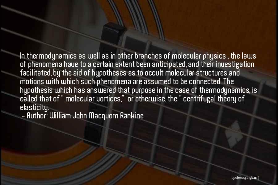 William John Macquorn Rankine Quotes: In Thermodynamics As Well As In Other Branches Of Molecular Physics , The Laws Of Phenomena Have To A Certain