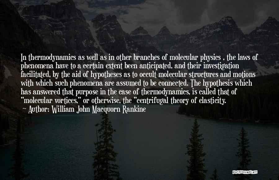 William John Macquorn Rankine Quotes: In Thermodynamics As Well As In Other Branches Of Molecular Physics , The Laws Of Phenomena Have To A Certain