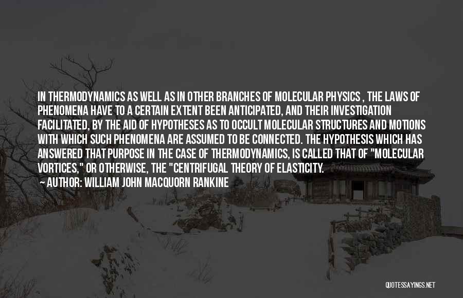 William John Macquorn Rankine Quotes: In Thermodynamics As Well As In Other Branches Of Molecular Physics , The Laws Of Phenomena Have To A Certain