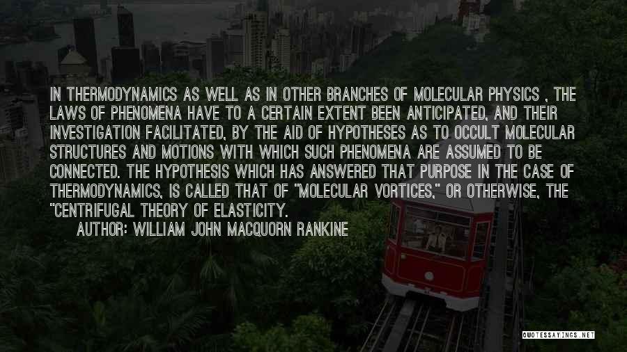 William John Macquorn Rankine Quotes: In Thermodynamics As Well As In Other Branches Of Molecular Physics , The Laws Of Phenomena Have To A Certain