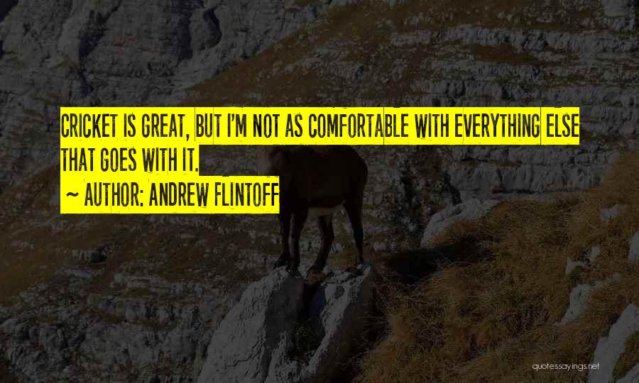 Andrew Flintoff Quotes: Cricket Is Great, But I'm Not As Comfortable With Everything Else That Goes With It.