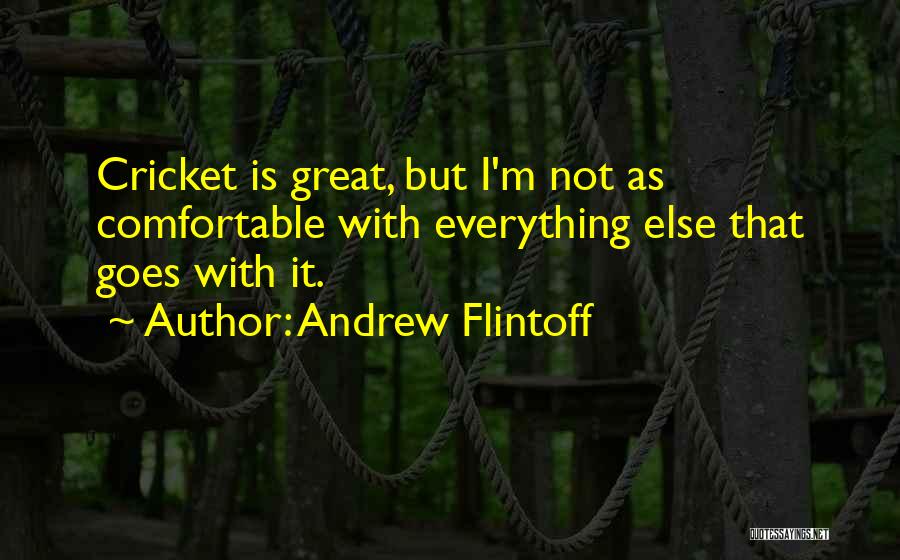 Andrew Flintoff Quotes: Cricket Is Great, But I'm Not As Comfortable With Everything Else That Goes With It.