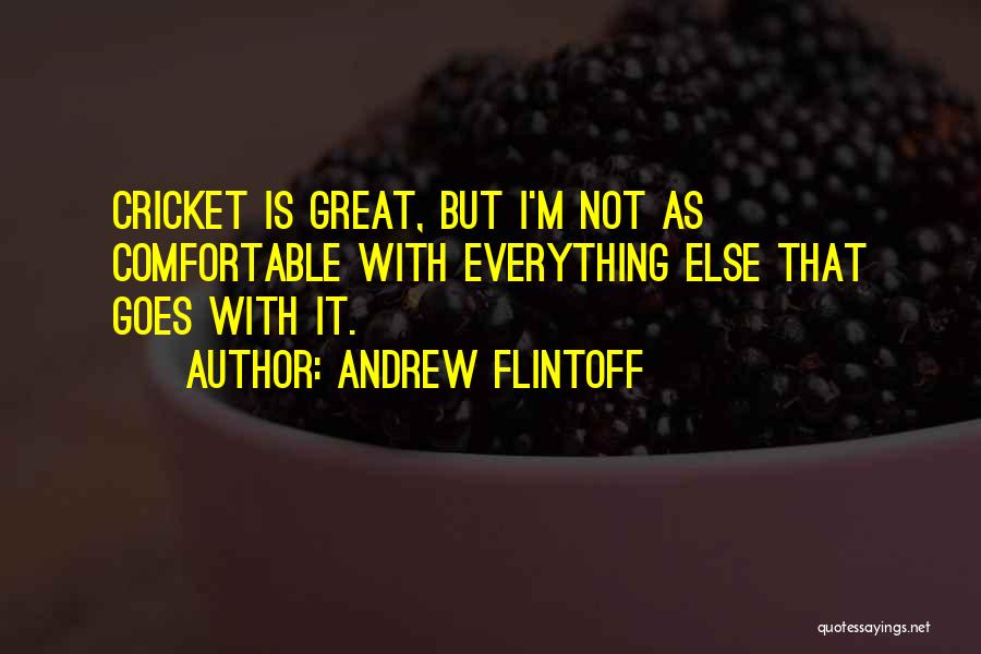 Andrew Flintoff Quotes: Cricket Is Great, But I'm Not As Comfortable With Everything Else That Goes With It.