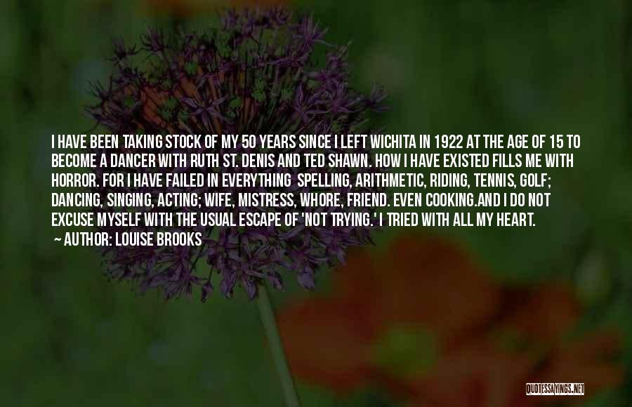 Louise Brooks Quotes: I Have Been Taking Stock Of My 50 Years Since I Left Wichita In 1922 At The Age Of 15