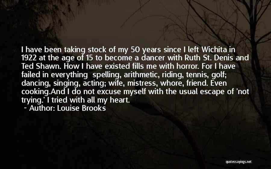 Louise Brooks Quotes: I Have Been Taking Stock Of My 50 Years Since I Left Wichita In 1922 At The Age Of 15