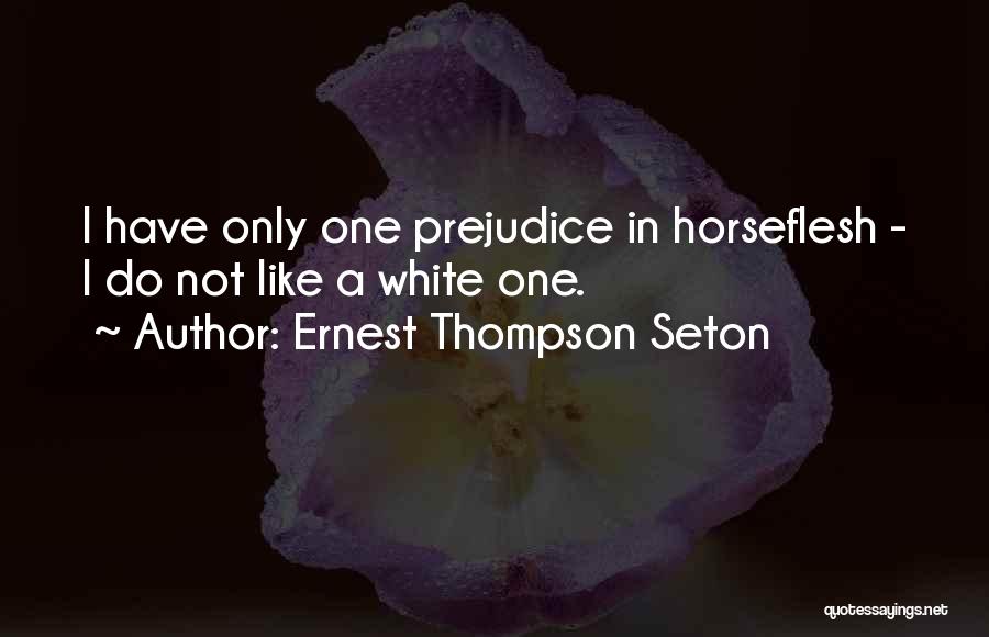 Ernest Thompson Seton Quotes: I Have Only One Prejudice In Horseflesh - I Do Not Like A White One.