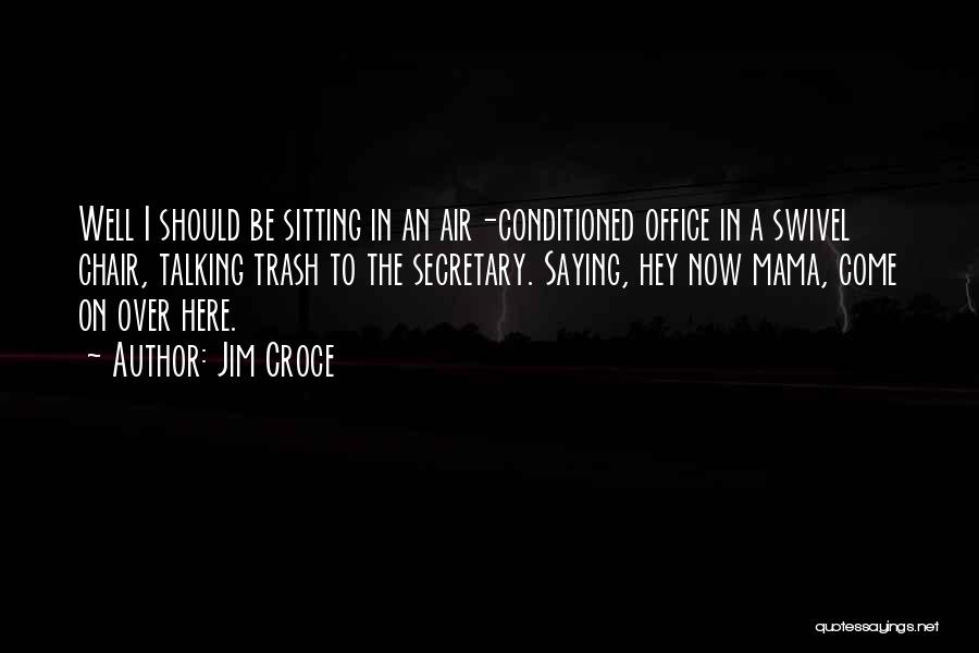 Jim Croce Quotes: Well I Should Be Sitting In An Air-conditioned Office In A Swivel Chair, Talking Trash To The Secretary. Saying, Hey