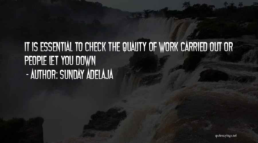 Sunday Adelaja Quotes: It Is Essential To Check The Quality Of Work Carried Out Or People Let You Down