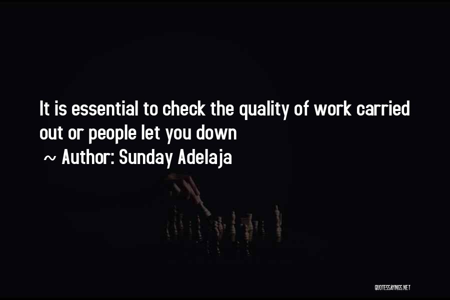 Sunday Adelaja Quotes: It Is Essential To Check The Quality Of Work Carried Out Or People Let You Down