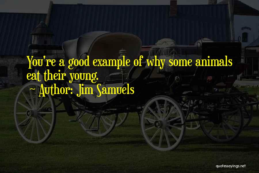 Jim Samuels Quotes: You're A Good Example Of Why Some Animals Eat Their Young.