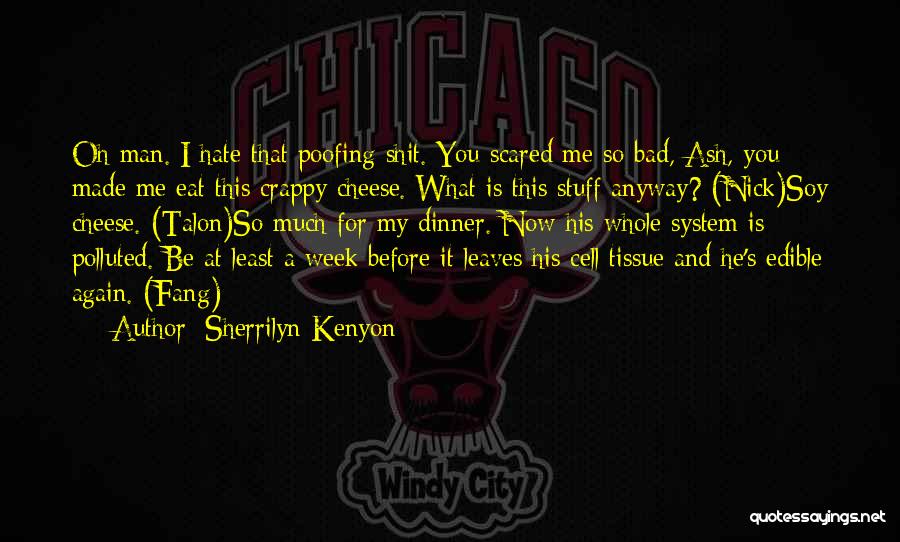 Sherrilyn Kenyon Quotes: Oh Man. I Hate That Poofing Shit. You Scared Me So Bad, Ash, You Made Me Eat This Crappy Cheese.