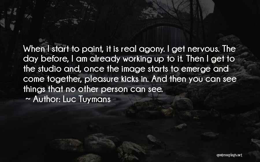 Luc Tuymans Quotes: When I Start To Paint, It Is Real Agony. I Get Nervous. The Day Before, I Am Already Working Up