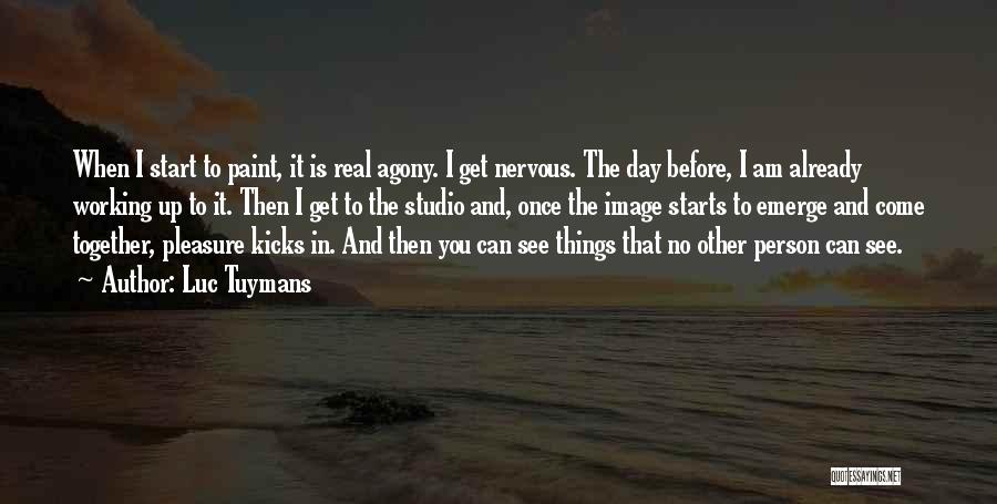 Luc Tuymans Quotes: When I Start To Paint, It Is Real Agony. I Get Nervous. The Day Before, I Am Already Working Up