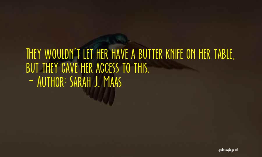 Sarah J. Maas Quotes: They Wouldn't Let Her Have A Butter Knife On Her Table, But They Gave Her Access To This.