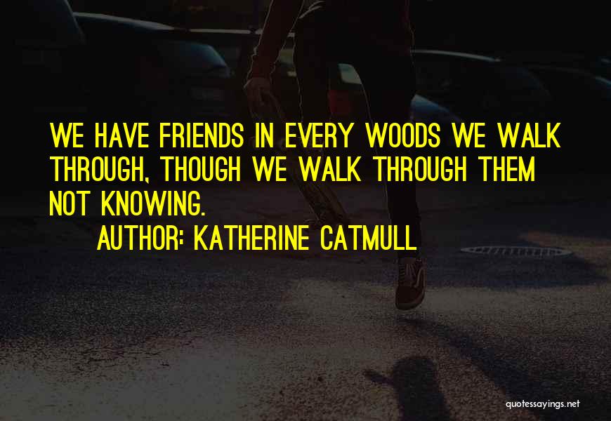 Katherine Catmull Quotes: We Have Friends In Every Woods We Walk Through, Though We Walk Through Them Not Knowing.