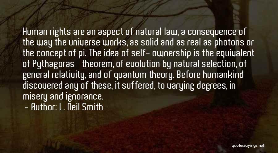 L. Neil Smith Quotes: Human Rights Are An Aspect Of Natural Law, A Consequence Of The Way The Universe Works, As Solid And As