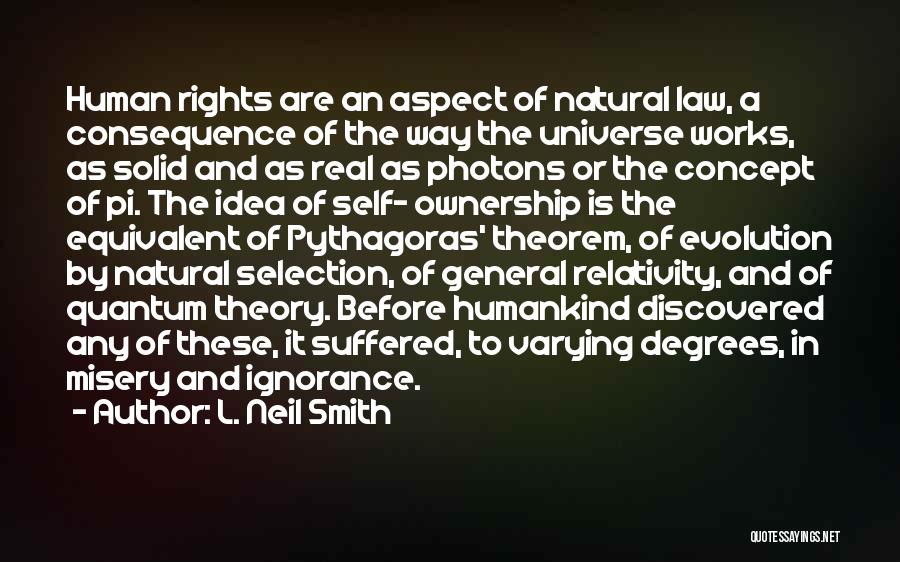 L. Neil Smith Quotes: Human Rights Are An Aspect Of Natural Law, A Consequence Of The Way The Universe Works, As Solid And As