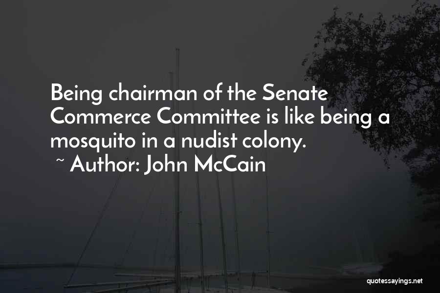 John McCain Quotes: Being Chairman Of The Senate Commerce Committee Is Like Being A Mosquito In A Nudist Colony.
