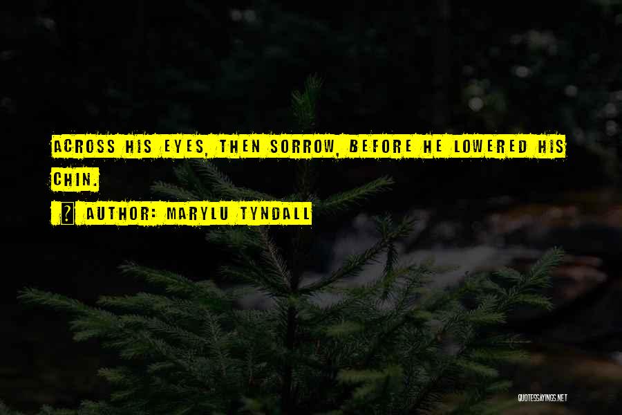 MaryLu Tyndall Quotes: Across His Eyes, Then Sorrow, Before He Lowered His Chin.