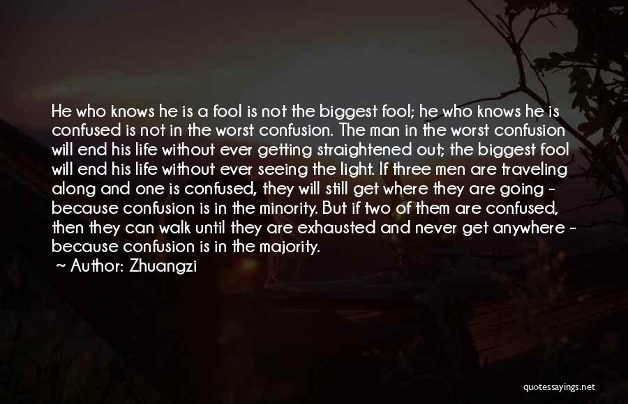 Zhuangzi Quotes: He Who Knows He Is A Fool Is Not The Biggest Fool; He Who Knows He Is Confused Is Not