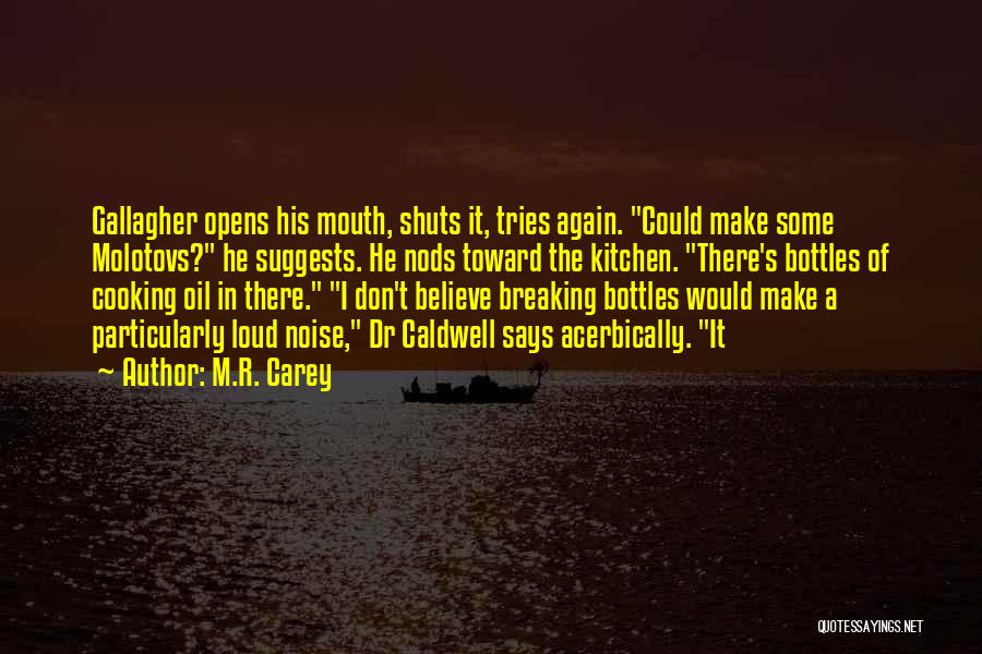 M.R. Carey Quotes: Gallagher Opens His Mouth, Shuts It, Tries Again. Could Make Some Molotovs? He Suggests. He Nods Toward The Kitchen. There's