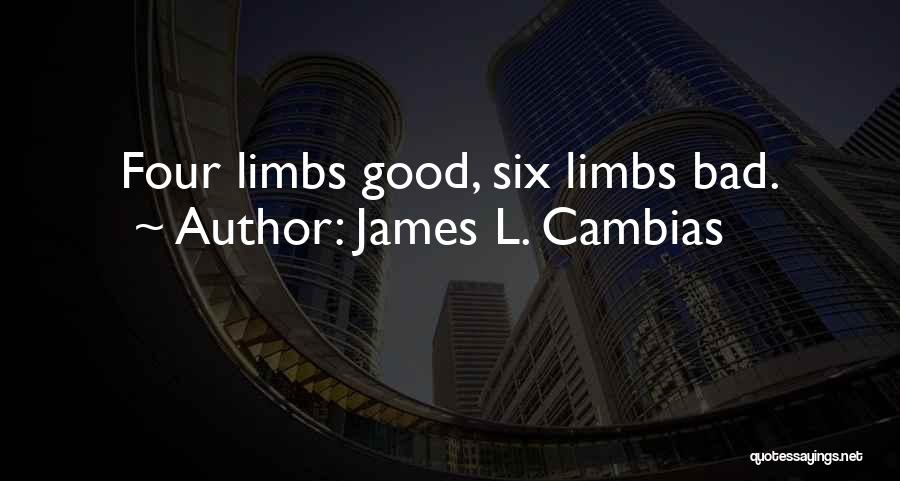 James L. Cambias Quotes: Four Limbs Good, Six Limbs Bad.