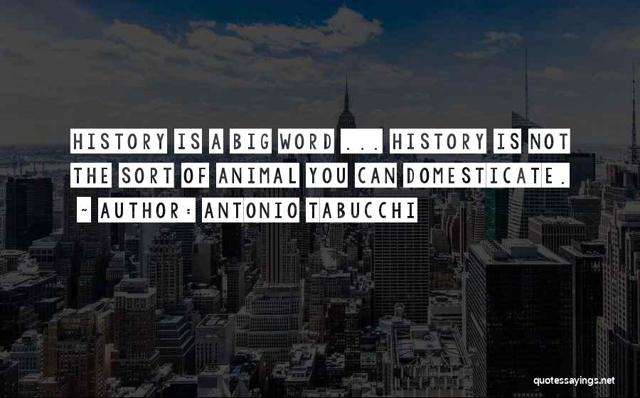 Antonio Tabucchi Quotes: History Is A Big Word ... History Is Not The Sort Of Animal You Can Domesticate.