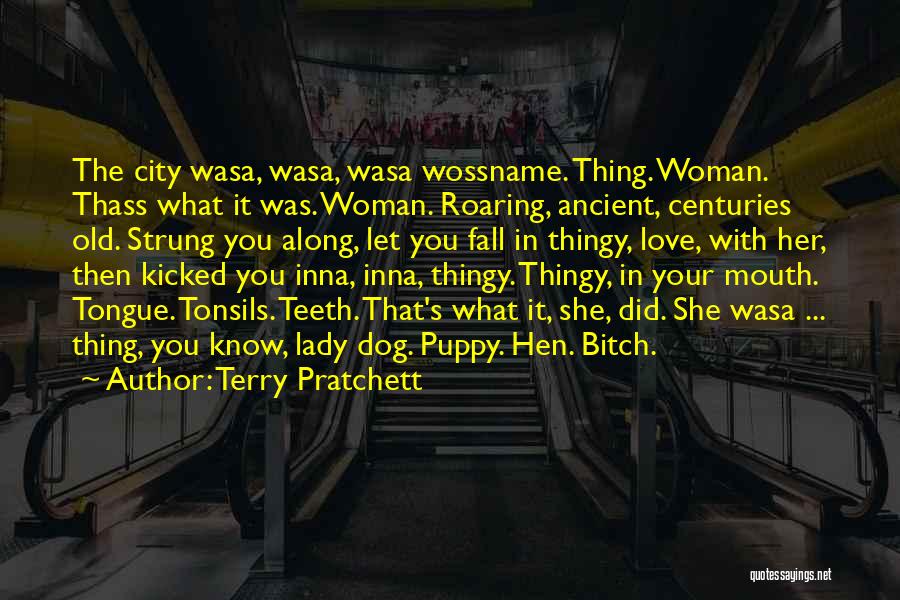 Terry Pratchett Quotes: The City Wasa, Wasa, Wasa Wossname. Thing. Woman. Thass What It Was. Woman. Roaring, Ancient, Centuries Old. Strung You Along,