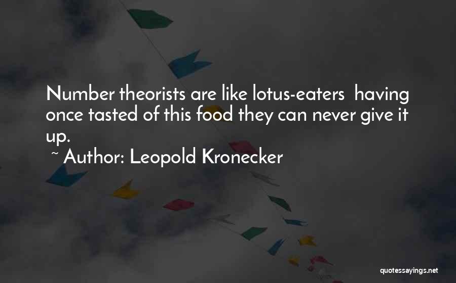 Leopold Kronecker Quotes: Number Theorists Are Like Lotus-eaters Having Once Tasted Of This Food They Can Never Give It Up.